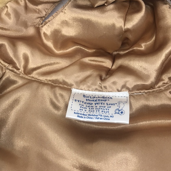 Build A Bear 3 Piece Outfit Tan Metallic Hoodie Snap On With Skirt And Boots - Picture 6 of 11